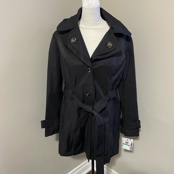 Brand new London Fog hooded Double collar belted trench coat - Picture 1 of 8